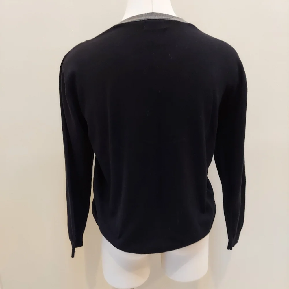Men's retro cotton pullover Crewneck sweater. Black/White/Gray XXL - Picture 5 of 8